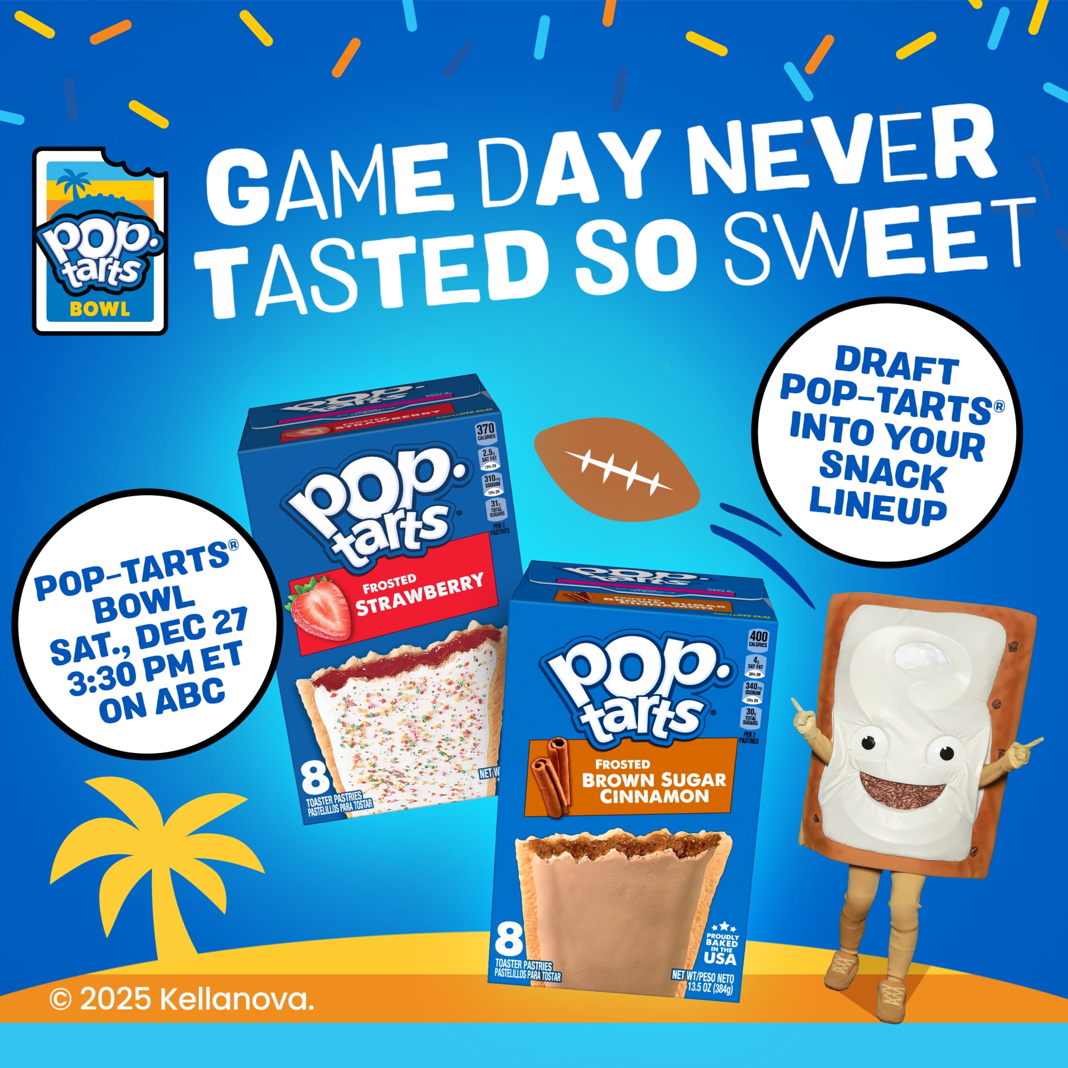 (12 pack) Pop-Tarts Frosted Blueberry Toaster Pastries, Breakfast Foods, Shelf-Stable, 13.5 oz (8 Count)