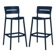 thumbnail image 2 of WestinTrends Playa Stackable Polypropylene Resin Plastic Outdoor Patio Bar Stools (Set of 2), Navy Blue, 2 of 13
