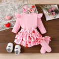 thumbnail image 6 of MEZZALL Jumpsuit Valentine's Day Baby Girl Onesie Long Sleeve Bodysuit Shorts And Socks Three Piece Cute Toddler Romper Playwear Classic O-Neck Spring Child One-Pieces, 6 of 6