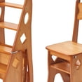 thumbnail image 3 of Luzkey Folding Step Ladder Chair Library Stairs Chair Flower Rack Ladder Stool Shelf Library Steps Bookshelf for Outdoor Bedroom Yard Brown, 3 of 8