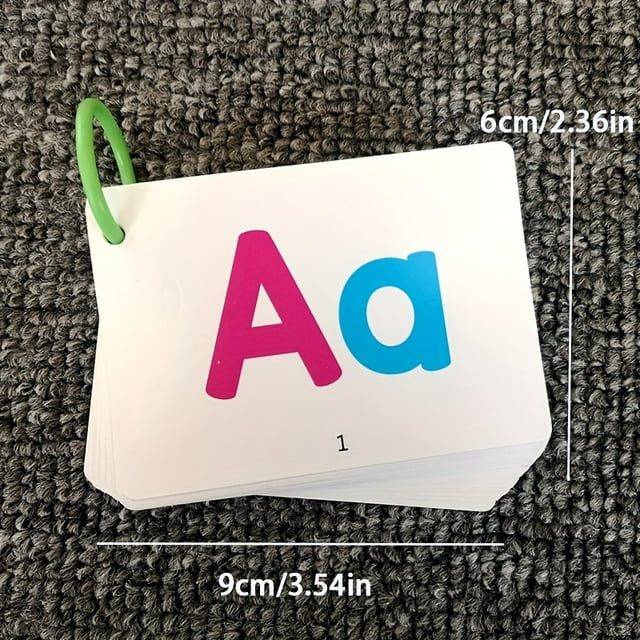 Fun Alphabet Learning Cards - Wipe-Clean Uppercase & Lowercase Letter Flashcards with Engaging Animal, Cartoon, Fruit Patterns for Early Childhood Education and Spelling Development - Perfect Gift for