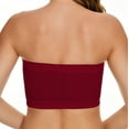 thumbnail image 4 of successthop Strapless Bra for Big Bust Women Plus Size Strapless Stretchy Mesh Wireless Push up Underoutfit Bralettes Padded Bustier Full Coverage Comfortable Underwear Red 6XL, 4 of 5
