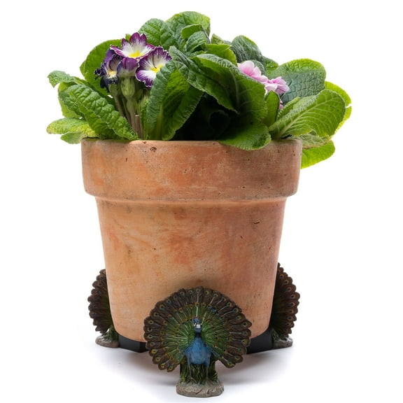 Potty Feet Decorative Full Color Peacock Plant Pot Feet Pot Support 3pc