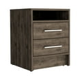 thumbnail image 4 of 2-Drawers Wooden Nightstand for Living Room Bedroom, End Table, Side Table with Storage Shelf, Brown, 4 of 6