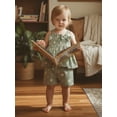 thumbnail image 6 of AceBaby Kids Toddler Girls Summer Outfits,1-6T  Sleeveless Daisy Print Smocked Vest Tops and Elastic Waist Shorts, 6 of 9