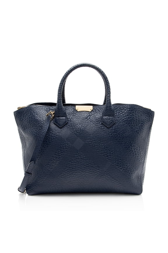 Pre-Owned Burberry Embossed Leather Check Dewsbury Tote