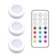 thumbnail image 1 of Luces LED para armario de armario, RGB ajustables, coloridas, lámparas inalámbricas de cocina, sensor adhesivo, funciona con pilas, luz de noche de plástico, 3 luces, 1 mando a distancia Scienceny  HA009389-03B, 1 of 6