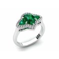 thumbnail image 3 of HeartsAndYou 2ct Pear Natural Emerald Diamond Ring Halo Trilogy Solitaire 14k REAL White Gold, 3 of 9
