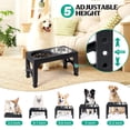 thumbnail image 7 of Elevated Dog Bowls - 5 Adjustable Heights Stand, 2 Stainless Steel Bowls & 1 Slow Feeder, for Small to Large Dogs, Black, 7 of 7