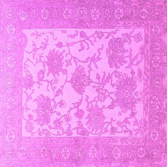 Ahgly Company Indoor Square Persian Purple Traditional Area Rugs, 8' Square