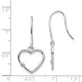thumbnail image 3 of 925 Sterling Silver White Ice Diamond Heart Earrings; for Adults and Teens; for Women and Men, 3 of 4