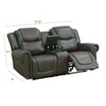 thumbnail image 3 of Aukfa 78" Double Recliner Chair Loveseat RV Sofa w/ Cupholder & Console, Home Theater Seating, Leather, Gray, 3 of 10