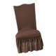 thumbnail image 4 of Fundas elásticas para sillas Jacquard para sillas de boda funda café oscuro Zulema Cubierta de sillas de comedor elástica, 4 of 8
