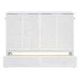 thumbnail image 2 of Full Size Solid and Stable Murphy Bed with Large Drawer,USB Ports and Outlets (White), 2 of 15