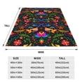 thumbnail image 3 of Bixox Fleece Blanket Mexican Flower Traditional1 Pattern Super Soft Double-Sided Microfiber Flannel Blanket for Sofa, Bed, Couch, Suitable for All Seasons - 80"x60", 3 of 5