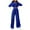 Blue, variant on QUYUON Womens 2023 Fall Track Suits 3 Piece Outfits Matching Sets Long Sleeve Ribbed Knit Cardigan Sleeveless Cropped Tank Tops and Wide Leg Pants Drawstring Elastic High Waist Pants Sets Brown XXL