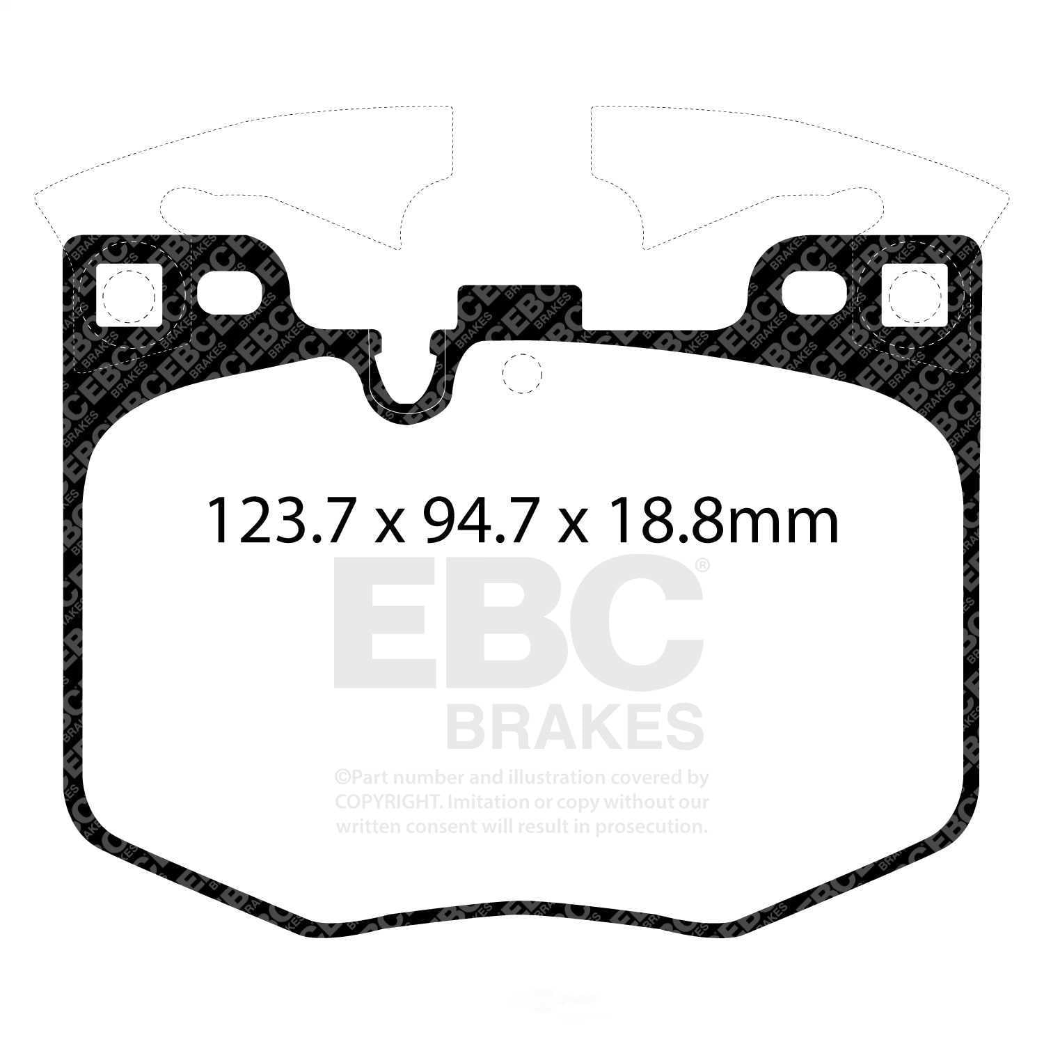EBC Brakes Redstuff Premium Fast Street Pad For All Engine Sizes Fits select: 2018-2022 BMW X3, 2022 BMW X7