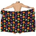 thumbnail image 5 of LA LEELA Men's Pareo Halloween Costumes Theme Party Swim Trunks Swimwear Cover Up Beach Wrap form Men Summer Sarong One Size Halloween Clip Art, Scary Black, 5 of 5