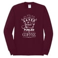 thumbnail image 2 of Wild Bobby Saved By Jesus Fueled By Coffee Inspirational/Christian Men Long Sleeve Shirt, Maroon, X-Large, 2 of 5