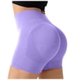 thumbnail image 3 of Leey-World Biker Shorts 4'' - High Waisted Booty Workout Volleyball Yoga Womens Spandex(Purple,XL), 3 of 9