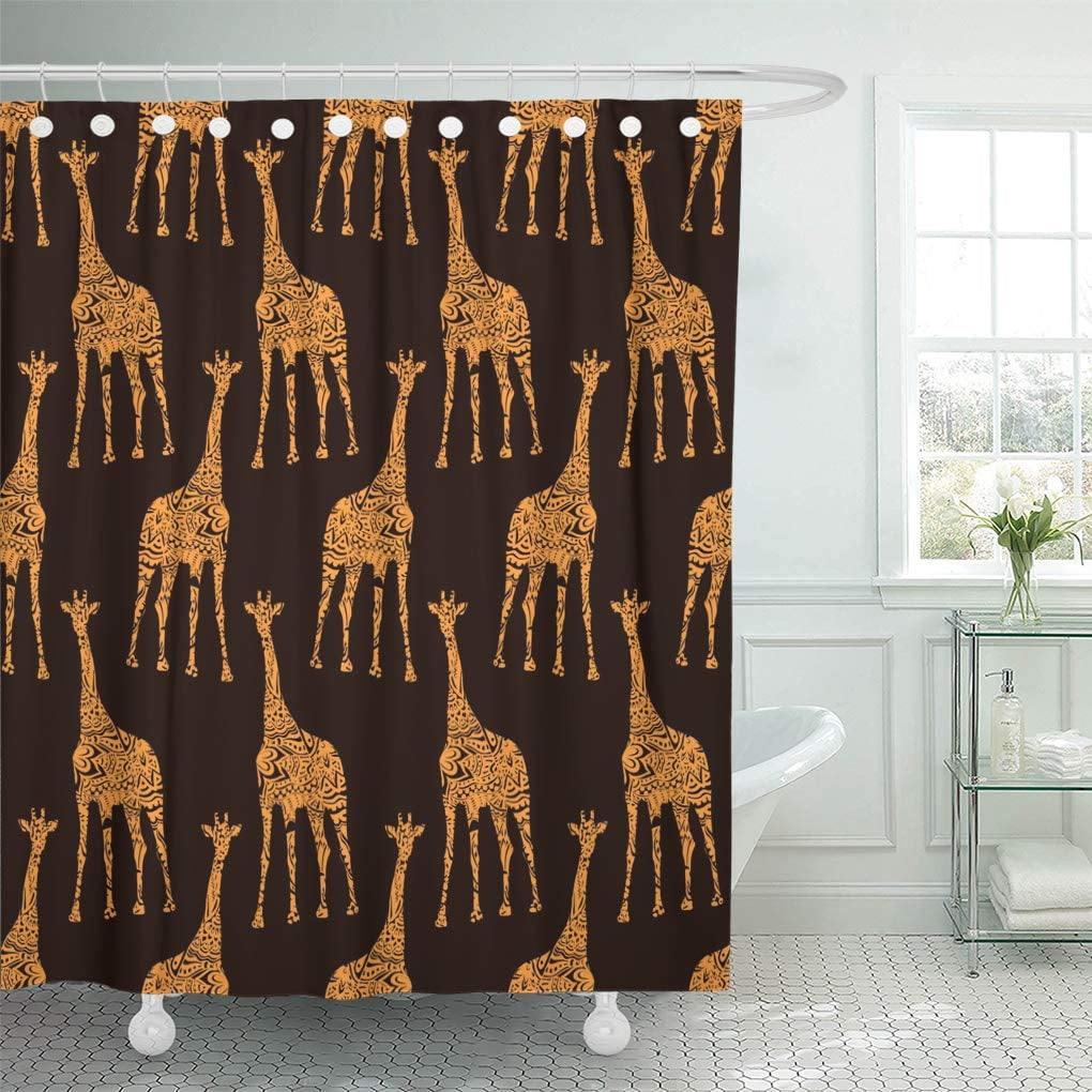 KSADK Black Animal Brown and Orange Pattern with Ornamental Giraffe