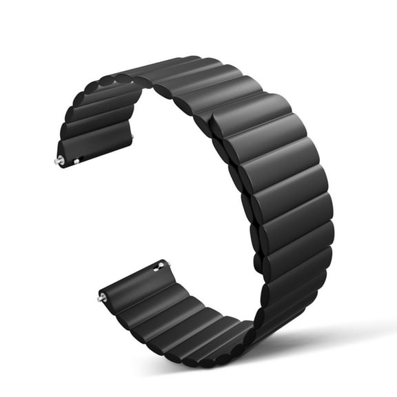 Watch Band, Magnetic Silicone Smart Watch Strap Fit for Forerunner 645 245 S40 GT2 Samsung Galaxy Watch 4, 42mm Active 2 40mm 44mm Gear S2 Classic Sport Vivoactive 3 Vivomove HR (Black, 20mm-L)