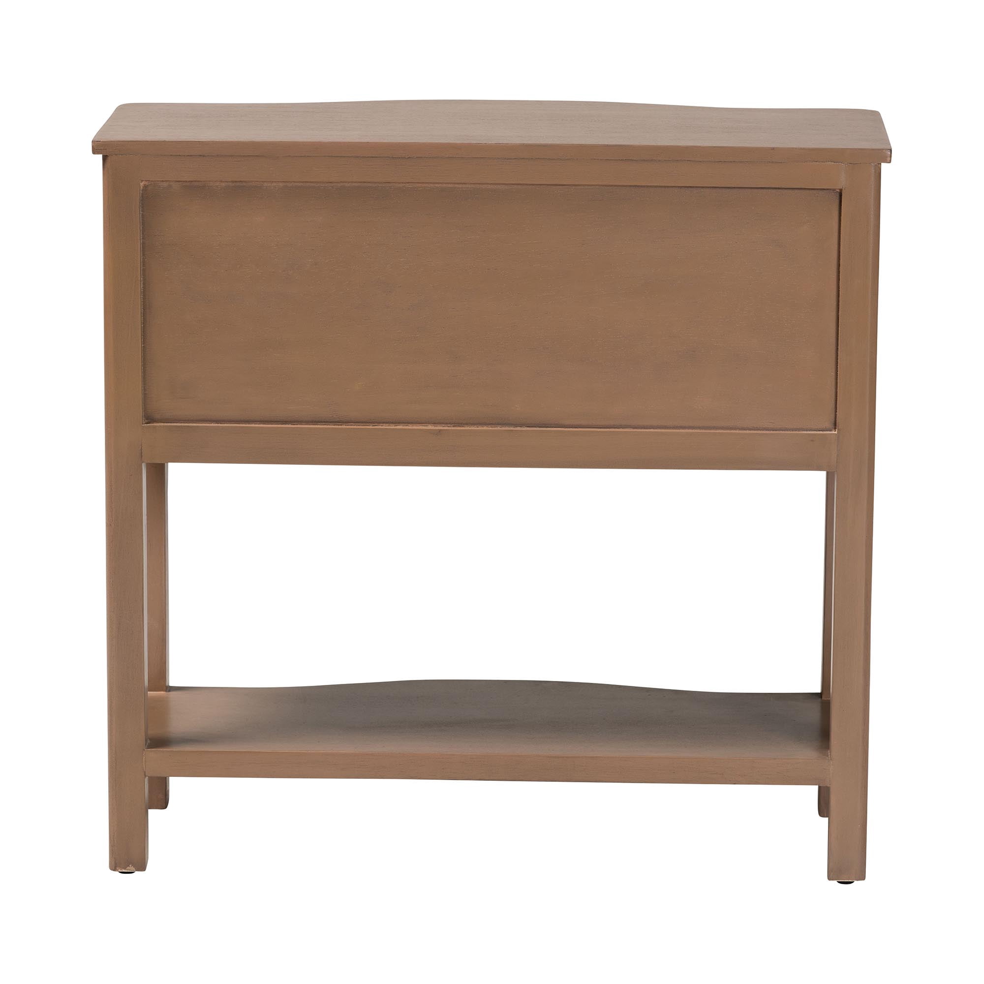 bali & pari Kelila Traditional Console Table, 2-Drawer, Champagne Brown