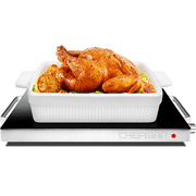 Chefman Compact 15"x12" Glass Top Warming Tray with Adjustable Temperature Control - Stainless Steel, New