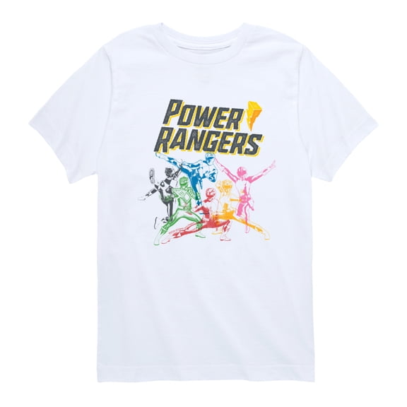 Power Rangers - Stamped Rangers - Youth Boys Short Sleeve Graphic T-Shirt