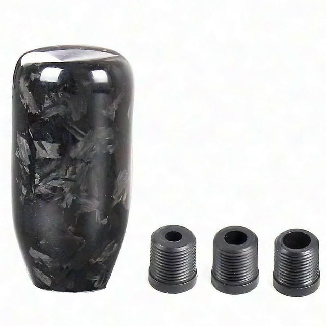 Carbon Fiber Elliptical Gear Shift Knob with Forged Pattern - Easy Grip for Cars