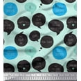 thumbnail image 1 of Soimoi Green polyester Crepe Fabric Take Your Time & Slow Down Text Printed Craft Fabric by the Yard 52 Inch Wide, 1 of 3