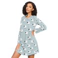 thumbnail image 3 of FORMRS Womens Long Sleeve Nightgowns Crew Neck Sleep Shirt Soft Pajamas Sizes S-3XL, Cartoon Sheep Pattern, 3 of 8
