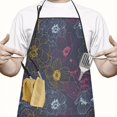 thumbnail image 2 of Pioneer Flower Floral Print Pattern Apron-Garden Aprons for Women with Pockets-Cotton Linen Waterproof Kitchen Cooking Gardening Aprons Adjustable for Kitchen,Cooking,BBQ and Salon 33x27 Inch, 2 of 3