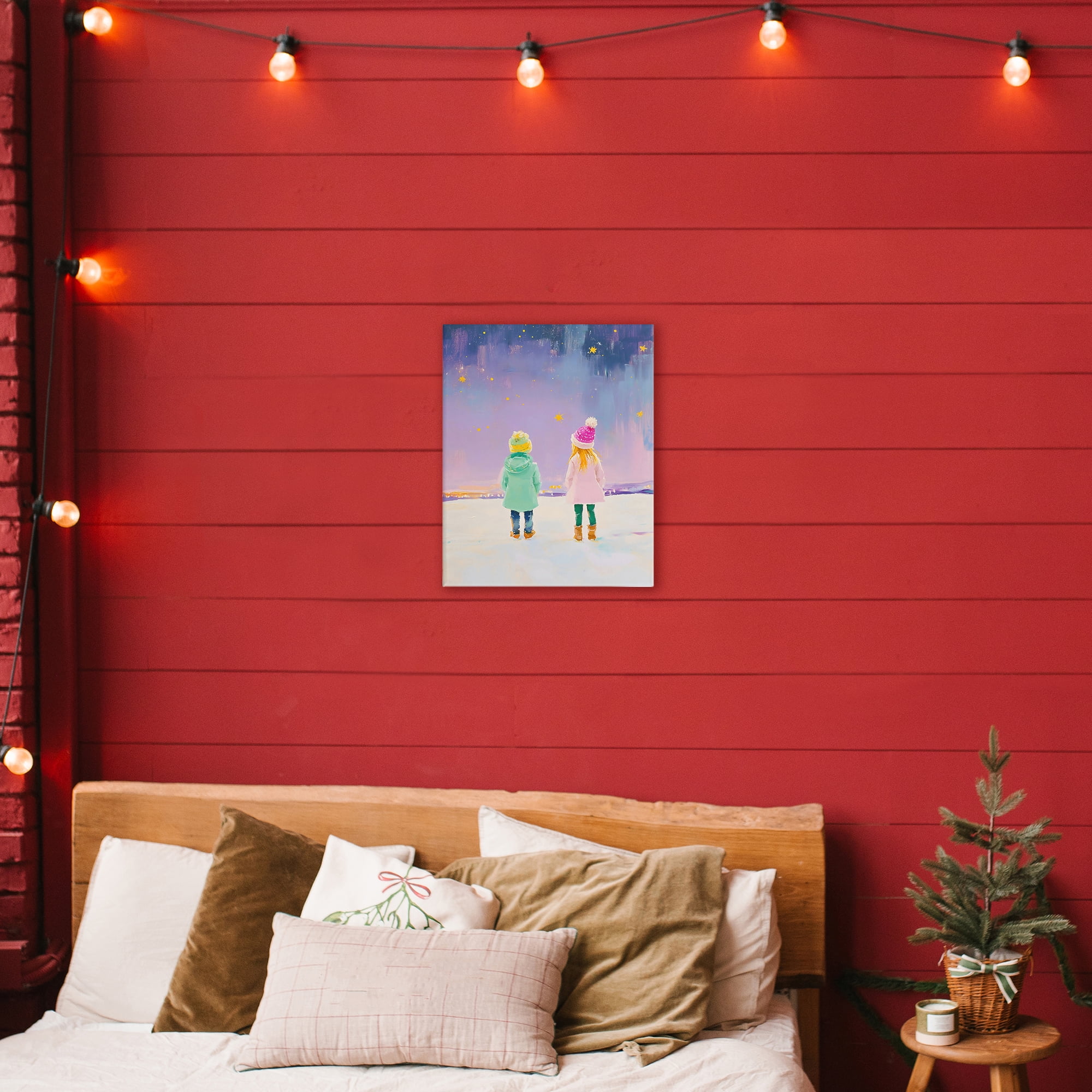 Stupell Industries Children Watching Starry Winter Sky Canvas Wall Art, design by The Prints Vibe