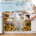 thumbnail image 5 of Sunflowers Cabinet Curtains for Kitchen 35"W x 35"L, Spring Daisy Floral Butterfly Dragonfly Wood Grain Laundry Sink Cabinets Magic Tape Short Curtain Privacy Panel for Bathroom Vanity Cabinets, 5 of 9