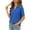 Blue, variant on JnLxul Lapel Tops for Women Short Sleeve V Neck Turn down Collar T-Shirts Casual Loose Summer Business Work Tee Tops