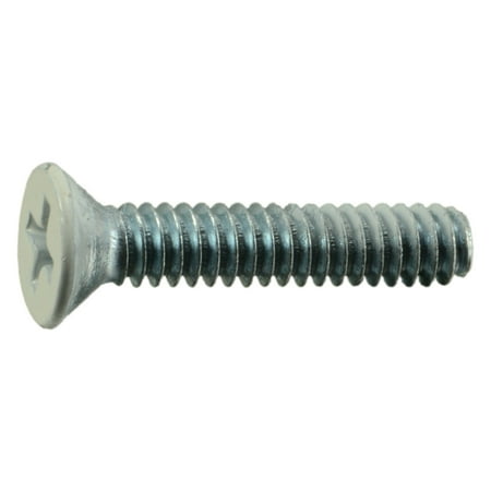 

#10-24 x 1 White Head Zinc Phillips Flat Head Machine Screws (15 pcs.)