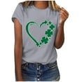 thumbnail image 2 of BLVB Womens Short Sleeve St. Patrick's Day Shirts Crewneck Green Tops Fashion Shamrock Clover Tees Tank Shirts, 2 of 4