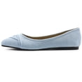 thumbnail image 2 of Ollio Women's Shoes Ballet Dress Faux Suede Pleated Pointed Toe Flats 1BN1833, 2 of 6