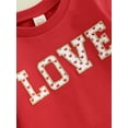 thumbnail image 5 of Newborn Baby Girl Valentines Day Outfit Love Embroidery Sweatshirt Bubble Romper Oversized Long Sleeve Bodysuits Spring Clothes, 5 of 8