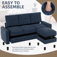 thumbnail image 4 of Walsunny 76.4" Convertible Sectional Sleeper Sofa with Movable Storage Ottoman Couch L Shape Chaise for Small Space,Blue, 4 of 9