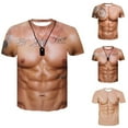 thumbnail image 6 of Mens Casual Short Sleeve 3D Chest Muscle Printing Graphic T-Shirt Funny Tops Tee, 6 of 8