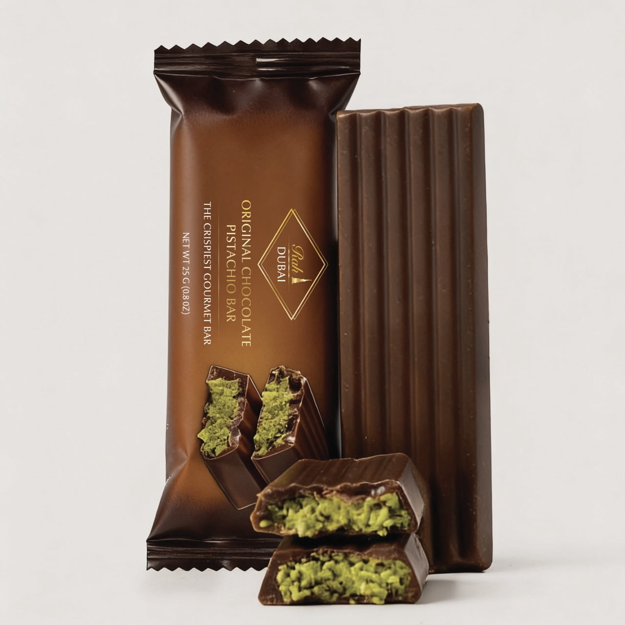 UniqBite Dubai Chocolate Bar Pistachio, 7 oz (200g) - Walmart.com