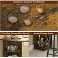 thumbnail image 4 of Bar Table and 2 Chairs Set, 3 Piece Dining Table Set with 3 Tier Storage Shelves, Wood Counter Height Bar Table and Stools Set, Pub Table Set for Apartment, Living Room, Kitchen, Retro Color, 4 of 9