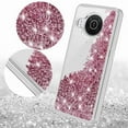 thumbnail image 3 of Spy Case for T-Mobile Nokia X100 Liquid Glitter Diamond Phone Case Cover w/Tempered Glass Screen Protector - Clear/Rose Gold, 3 of 5