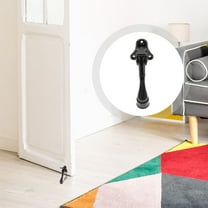 STOBOK Heavy Duty Security Door Stop in Black Metal with Convenient Foot Operated Design for Home