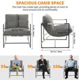 thumbnail image 3 of Juego de 2 Sillones Acentuadores Modernos – Marco Metálico – Tapizado – Cojín Suave – Sala de Estar, 3 of 7