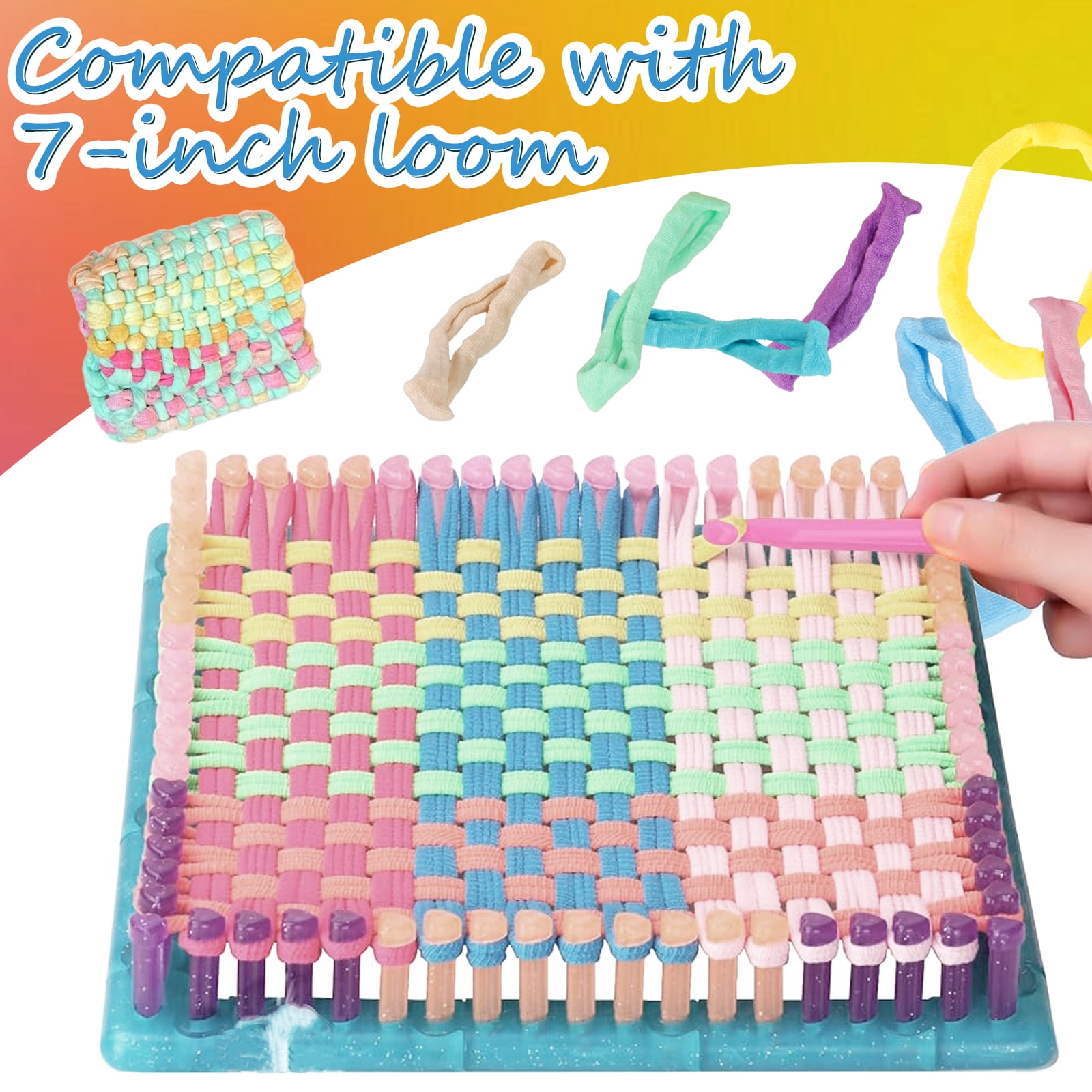 Threns 600Pcs Refill Loops for 7 inch Weaving Loom,8 Color Loom Loops for Potholder Making,Durable Nylon Craft Bands for Kids Adults DIY Projects