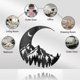 thumbnail image 2 of Decoraciones de pared de hierro con luna y montañas, decoración de pared de metal negro, esculturas de pared con escena nocturna de montañas para el hogar, cocina, patio, dormitorio, sala de estar,, 2 of 8