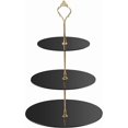 thumbnail image 1 of 3 Tier Acrylic Round Clear Cupcake Stand Dessert Tower Stand Cookies Cupcake Display Stand for Wedding Treats Birthday Party Baby Shower (Black), 1 of 4